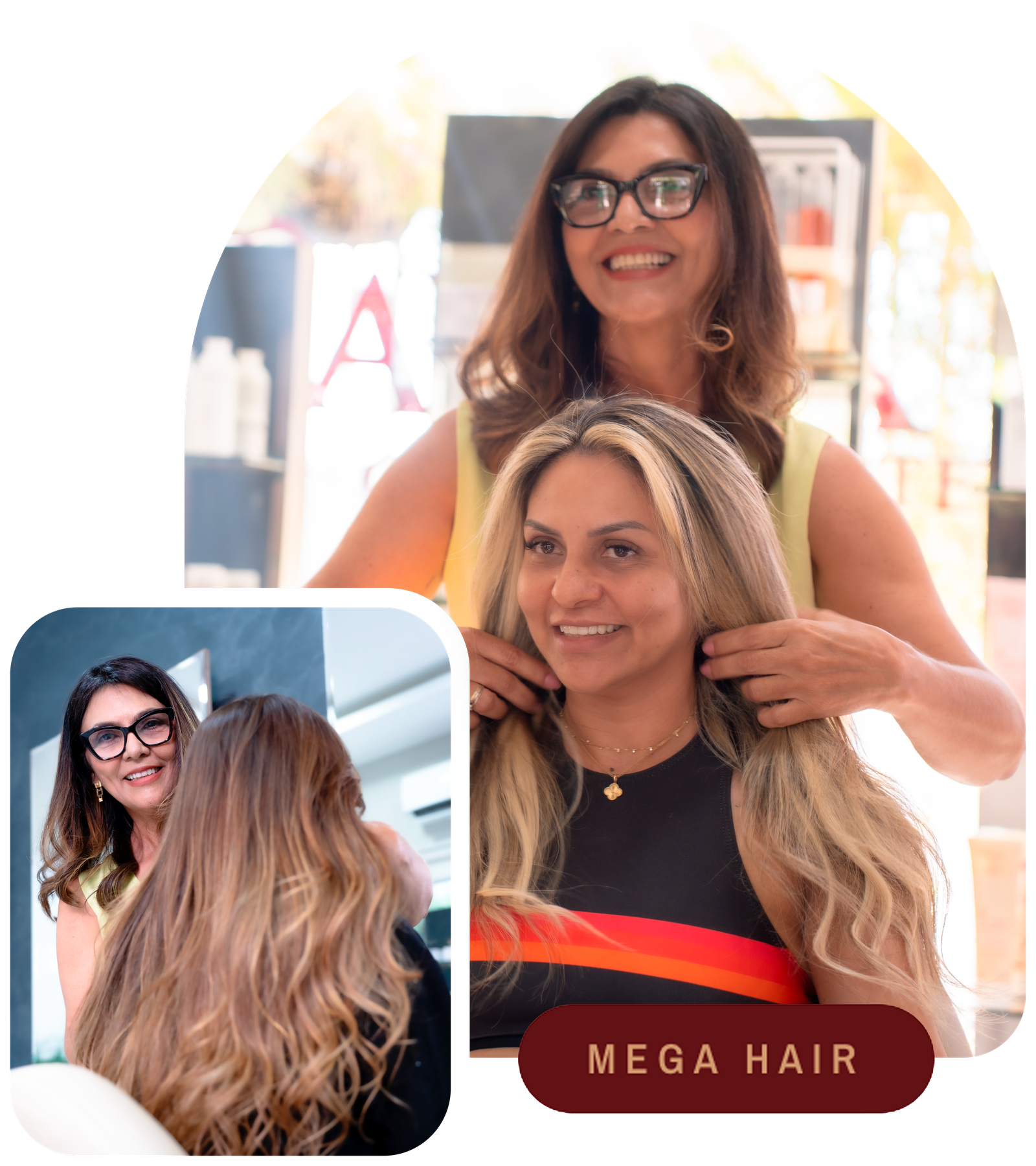 Aplicação e resultado de Mega Hair no Studio Claudia Pires